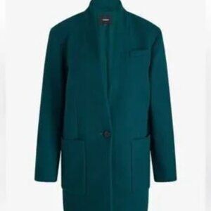 Express women’s Shawl Collar One Button Coat - XS, NWT, lovely teal green
